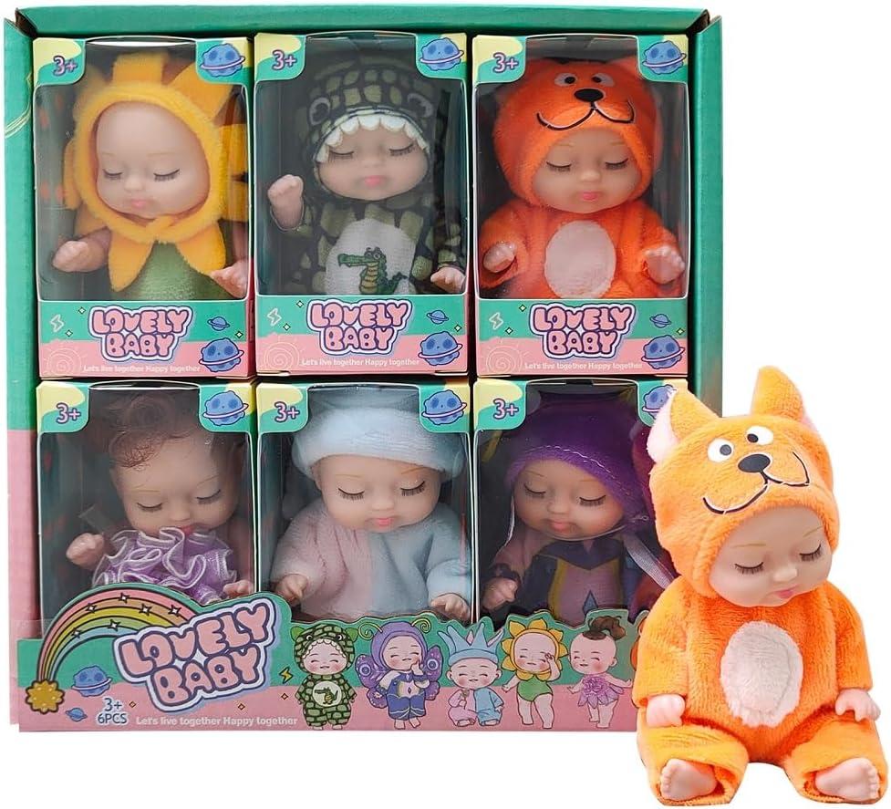 Mini Rebirth Decorative Ornaments, 6pcs Gift Box Miniature Decorative Ornaments Outfit, Pack of 2