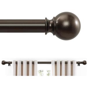 Bronze Curtain Rods 28 to 48 Inches(2.3-4 Feet),5/8 inch Splicing Drapery Rods,Small Curtain Rods Set,Size: 18''-45'',Bronze