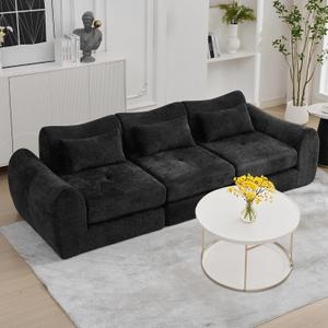 MAXMAXX 102" Cloud Sofa, 4-in-1 Folding Sofa Bed, Floor-Standing Boneless Couch, Futon Sofa Bed for Living Room, Bedroom and Entertainment Room (Black)