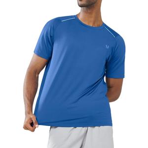 NORTHYARD Men's Athletic Running T-Shirts Workout Lightweight Short Sleeve Performance Shirts Top Tee (Blue, M)
