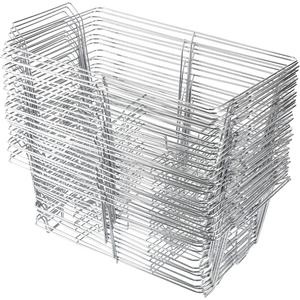 Pack of 12 Chafing Dish Buffet Set - Wire Racks Rectangular Full Size Buffet Rack with Chrome Frame,Chafing Stand for Dish Serving Trays Food Warmer,Silver