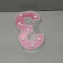 LED Marquee Numbers, Small Light Up Numbers for Party, 8.58 Inch Battery Powered Lighted Number for Birthday, Night Light, Table or Home Decor (Pink Glitter, Number 3)