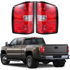 Tail Lights Assembly Compatible with 2007-2013 Chevy Silverado 1500 2500HD 3500HD Rear Brake Taillight Replacement Set Left Driver & Right Passenger Side, with Bulbs & Harness