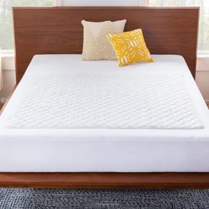 Linenspa Waterproof Mattress Pad  44" x 52" Non Slip Waterproof Sheet and Mattress Protector  Highly Absorbent, Machine Washable, Quilted  Fits Full & Queen, White