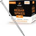 Heavy Duty Rebar Stakes 14" - 1/2" Diameter Threaded Galvanized Steel Spikes  50 Pack Metal Ground Stakes for Speed Bumps & Wheel Stops  Support Estacas de Metal  Durable Asphalt Surface