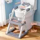 Potty Training Seat with Step Stool Ladder, Toddler Toilet Seat for Boys Girls, Adjustable 6 Heights Fits Round & Elongated Toilets, Anti-Slip Pads & Leak-Proof Guard