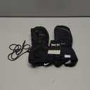 MCTi Kids Mittens Waterproof Winter Ski Warm Sherpa Lined Long Cuff with String (Small, Black)