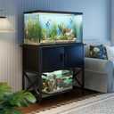 APPOLYN 40-50 Gal Aquarium Stand with Cabinet Storage, Black