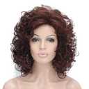 Lydell Short Soft Super Curly Layered Natural Movement Synthetic Wigs (33A Dark Auburn)
