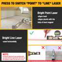 PREXISO 2-in-1 Laser Level 12 in Spirit Level with Light, 100Ft Alignment Point & 30Ft Leveling Line, Magnetic Laser Leveler Tool for Construction Picture Hanging Wall Writing Painting Home Renovation