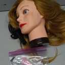 Mannequin Head with Hair 60% Human Hair Straight Hair 24" Doll Head with Hair Light Brown Color Practice Hair Braiding Training Head Hair Styling Cosmetology Manikin Head for Hairdresser (27#)