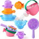 Fajiabao Baby Bath Toys for Kids Ages 1-3 Toddler Bath Toys Mold Free for 2-4 Bathtub Sand Beach Pool Water Toys for 1+ Year Old Girl Gifts 5 PCS (Color Random)
