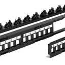 VCE Cat6 Patch Panel 24 Port, 1U Blank Removable Panel with Adjustable Rear Cable Management Bar for RJ45, HDMI, Coax, Speaker Keystones, 19 inch, 1 Pack