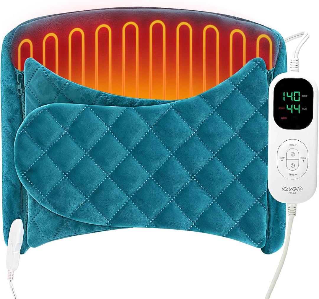 Mewaii Electric Heating Pad for Back Pain Relief, Large 23.6" x 11.8" Moist Heating Pad with 7 Heat Settings, Smart Timer, Ultra-Soft Washable Fabric, Gift Choice for Women & Men