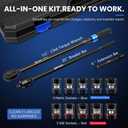 13-Piece 1/2 Drive Torque Wrench & Socket Set, 30-270 FT-LB (40-366 Nm), with Breaker Bar & Extensions, Complete Kit for Tire Repair, Car & Truck Maintenance - Gift for Dad, Husband