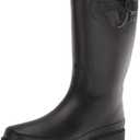 Western Chief Women Solid Tall Waterproof Rain Boot (10, Black Matte)