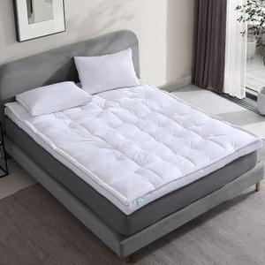 Martha Stewart Mattress Topper Twin Size - 3 Inch Feather Bed 100% Cotton Cover Fabric- All Seasons Fluffy White Mattress Pad Feather Topper Relieve Back Pain for Bedroom