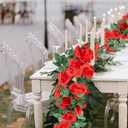 YRIOWMI 10PCS Fake Rose Garland, 7.5Ft Artificial Vines Flowers Hanging Rose Vine for Table Wedding Backdrop Arch Wall Party Mantle Festival Decor (Red)
