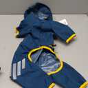 Dog Raincoat, Waterproof Dog Rain Jacket with Hood, Rain Coat with Leash Hole, Reflective Strap for Small Medium Dogs, Lightweight Puppy Clothes(Blue,L)