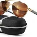 Polarized Aviator Sunglasses for Men Women - Fashion Shades Retro Sun Glasses Driving Fishing Golf UV Protection