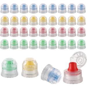 Push Pull Replacement Caps for 28 mm Water Bottle - 40 Pcs Colorful Flip Cover Plastic Replacement Lids for Soda and Sport Water Bottle - Compatible for Indoor or Outdoor Sports