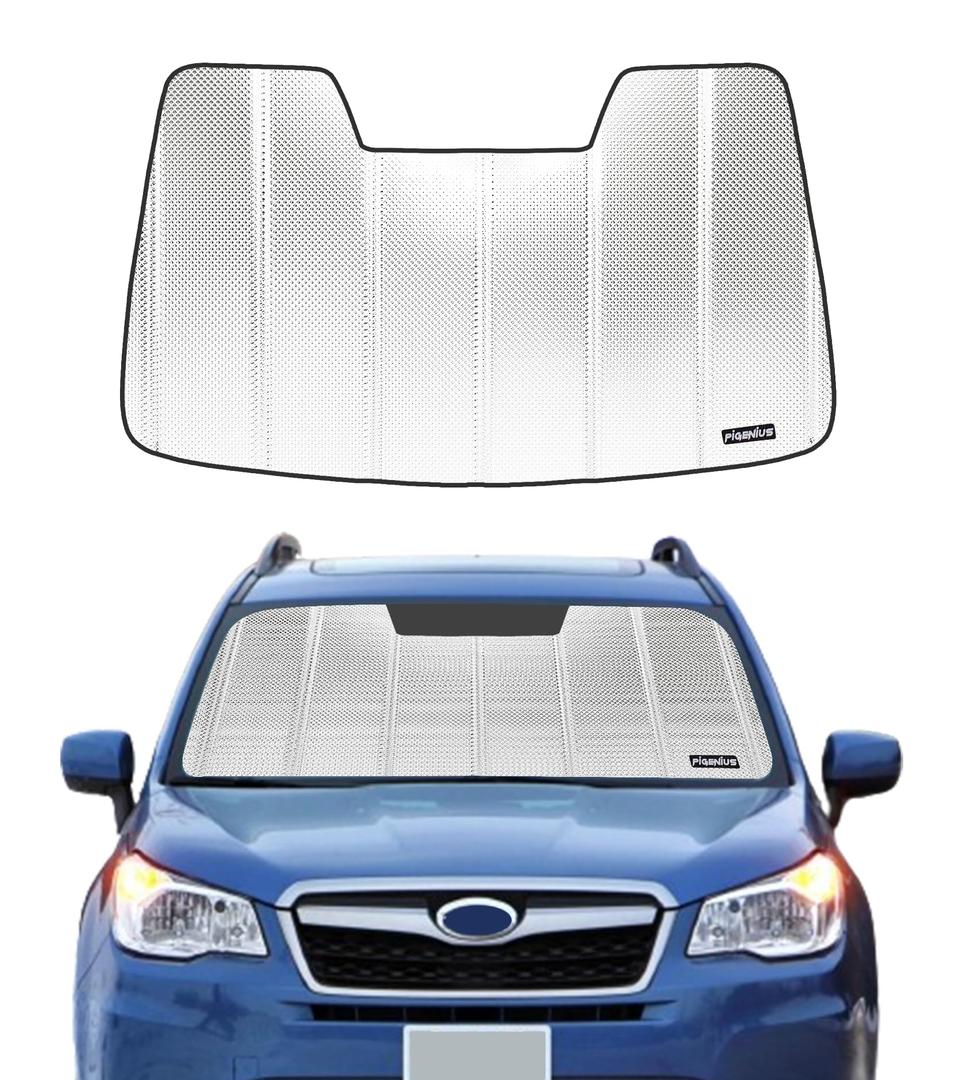 Pigenius Windshield Sunshade for Subaru Forester 2025-2026, Diamond Grid Seamless & Tear Resistant - Blocks Harsh Heat & Keeps Interior Cool Without Tearing