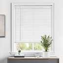 LazBlinds Cordless 1" Vinyl Mini Blinds for Indoor Windows - Light Filtering Horizontal Window Blinds & Shades, 46" W x 48" H, White