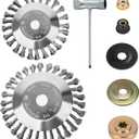 6+8" Unbreakable Wired Trimmer Blade,Steel Wire Cutter Trimmer Head, Compatible with Stihl Straight Shaft Trimmer, Weed Eater Head with Adapter Kit for Lawnmower, Moss Grass Rust Removal