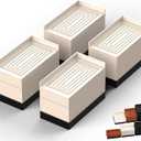 Furniture Risers, Tclouda Bed/Sofa/Desk/Table/Chair Leg/Fridge Lifts to 1.5, 3 and 4 in, Rectangle Adjustable Risers Blocks for Extenders, Heavy Duty Supports Up to 1300 Lbs, 3 in-Apricot-Rectangle