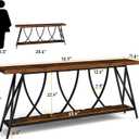 JUSTOGO 70.9" Narrow Console Table for Entryway, Industrial Long Sofa Table Behind Couch, Farmhouse Hallway Table with Storage for Living Room, Entrance, Foyer, Rustic Brown, 70.9" X 11.8" X 28.6"