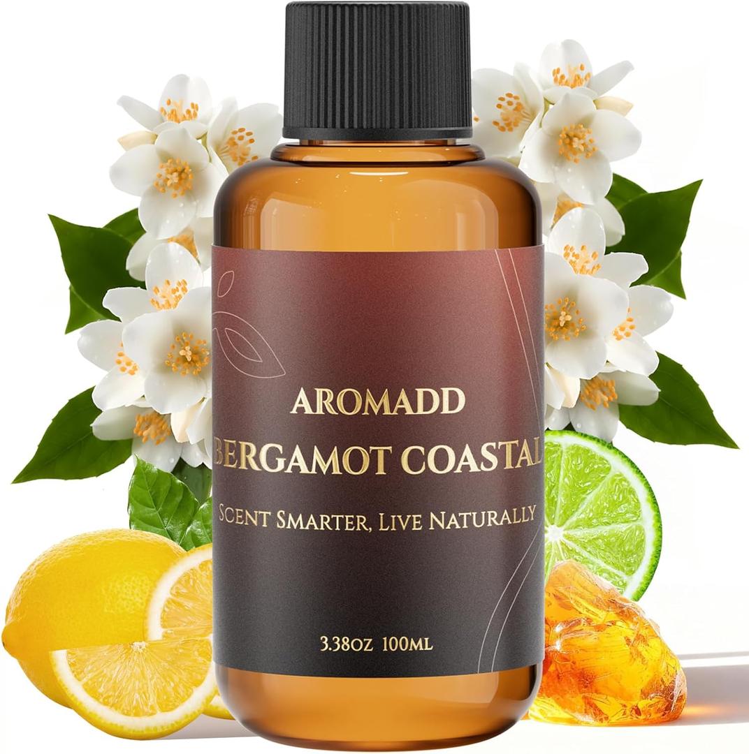 AROMADD Bergamot Coastal Diffuser Oil Inspired by Luxury Hotel Scent 3.38 Fl Oz (100ml), Aroma Diffuser & Hotel Fragrance Diffuser Oil, Essential Oil Diffuser for Aromatherapy, Long-Lasting