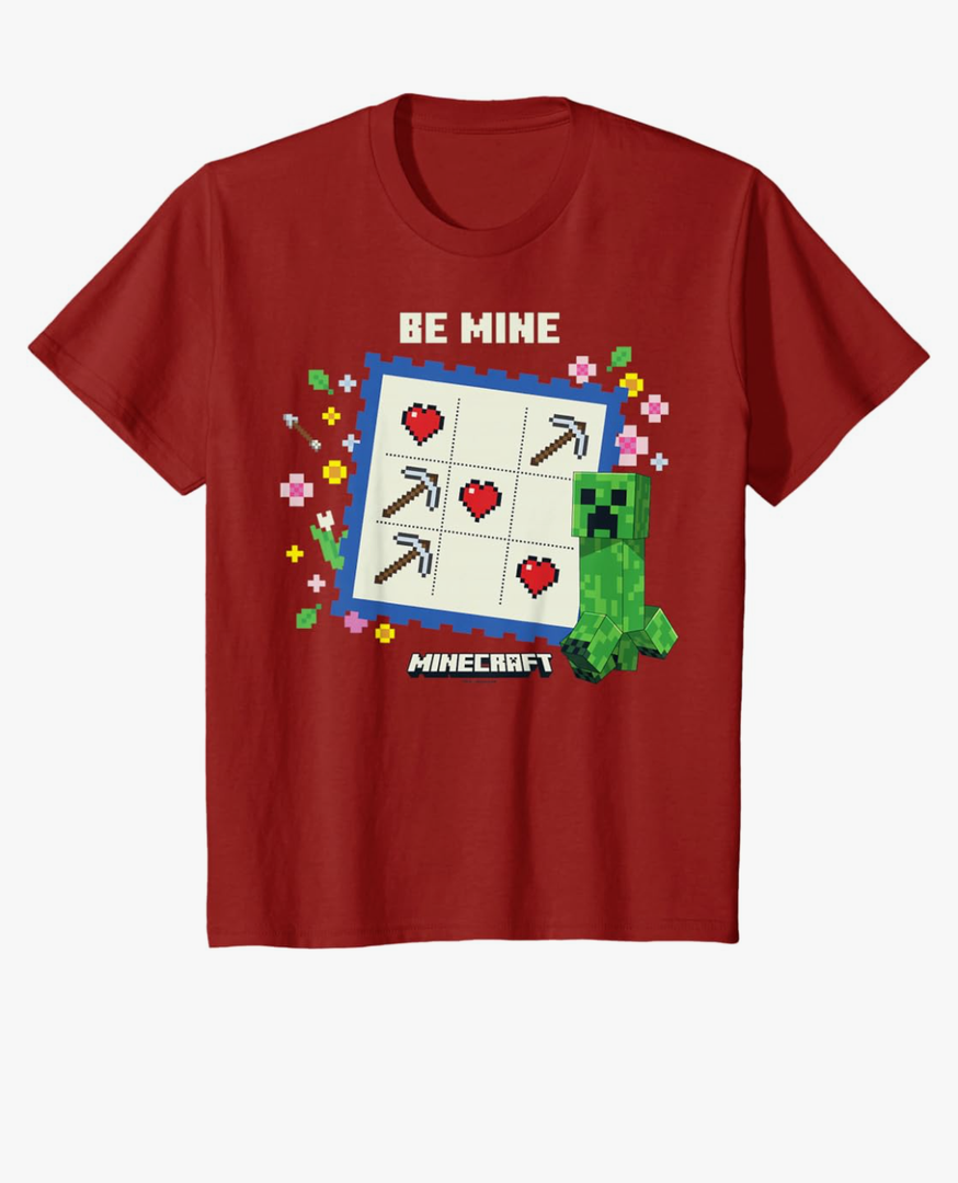 Minecraft Valentine's Day Be Mine Creeper Valentine's Card T-Shirt