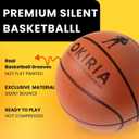 Silent Basketball Size 7, Not Vacuum Compressed, Gift Ready Box Packaging, Quiet Indoor Foam Ball with Deep Grooves for Home Dribbling Practice, Official Size 7