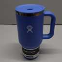Hydro Flask Travel Tumbler with Handle, Lid and Straw - Insulated Stainless Steel in 32 Oz Blue (Cascade)
