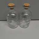Magic Season Decorative Glass Bottles with Cork Stoppers (8.5 fl oz. Round Bottles / 2 Pcs)
