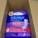 Always Discreet Adult Incontinence Pads for Women, Maximum Absorbency, Regular Length, Postpartum Pads, Up to 100% Bladder Leak Protection, 144 Count