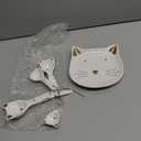 Patelai 5 Pcs Cat Measuring Spoons Set Kitchen Ceramic Counter Cat Ceramic Soup Spoon for Christmas Women Gift(White)