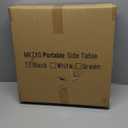 2-Tier Portable Side Table,Modern End Table with Wheels and Armrests,Metal Accent Table for Small Spaces Outdoor Patio,Small Round Nightstand Bedside for Living Room or Bedroom (Black)