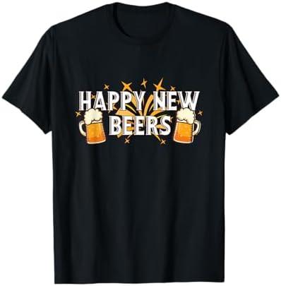Happy New Beers - New Year NYE Party Funny New Years Eve T-Shirt Large