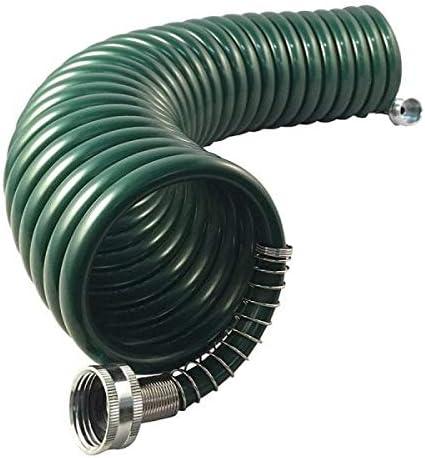 Flexon 1/2" x 25ft Coil Garden Hose  Compact, Kink-Resistant, Lightweight, Space-Saving Design, Durable and Weather-Resistant Watering Hose for Small Yards and Gardening