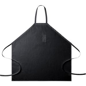 Bib Apron with Fixed Neck Strap and Utility Pocket  Full-Coverage Chef Apron for Kitchen, Restaurant & Caf (Black)