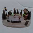 Chonsun Christmas Village Sets 5.3 Inch Animated Christmas Ice Skating Rink Moving USB/3AA Batteries Music Xmas Trees Decorations Indoor LED Lights Figurines for Room Tabletop Decor