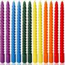 10 Inch Rainbow Spiral Taper Candles for Home Decoration, 12 Pack 6-Color Candlesticks for Dinner Party Wedding Holiday