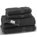 Simply Smyrna 100% Turkish Cotton Zero Twist High Absorbent Super Soft Turkish Bath Towels -Charcoal Grey (Anthracite) - 4pcs Towel Set