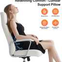 Lumbar Pillow with Air Pump, Travel Inflatable Pillow for Lumbar and Lower Back Pain Relief, Essential Lumbar Support Pillow for Airplane Travel, Car, Office Chair (Black)