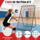 Suteck 7x4ft Volleyball Rebounder Net, 2-Net 5-Angle Trainer | Spike, Serve & Passing Practice, Solo Training, Storage Bag