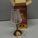 Liliful 6 Pcs LED Portable Cordless Table Lamp Touch Battery Operated Rechargeable Gold Desk Lamp 3 Color Dimmable for Bedroom Living Room Dining (Gold, Classic Style)