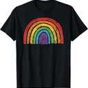 Rainbow Flag Gay Pride LGBT Awareness Ally Vintage T-Shirt, Large, Black