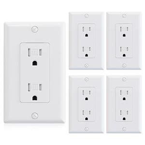 ELEGRP 15 Amp Tamper Resistant White Electrical Wall Outlet, 125V, UL Listed, 20 Pack