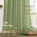 LAMIT Kitchen Linen Curtains 36 Inch Length, Light Filtering Linen Textured Panels Rod Pocket Boho Short Privacy Drapes for RV Basement/Small Windows/Cafe, 2 Panels, 42 x 36 Inch, Sage Green
